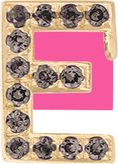 Yellow Gold, Brown Diamond Letter Bead