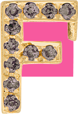 Yellow Gold, Brown Diamond Letter Bead