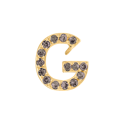 Brown Diamond + 14k Yellow Gold Letter Charm