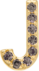 Yellow Gold, Brown Diamond Letter Bead