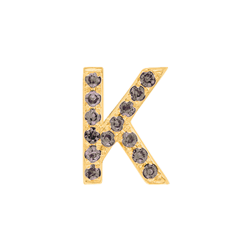 Brown Diamond + 14k Yellow Gold Letter Charm
