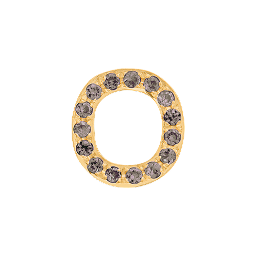Brown Diamond + 14k Yellow Gold Letter Charm