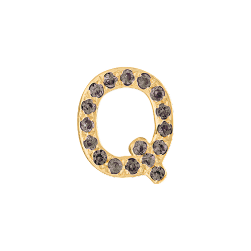 Brown Diamond + 14k Yellow Gold Letter Charm