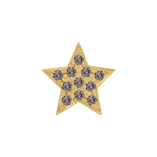 Brown Diamond + 14k Yellow Gold Emoji Charm