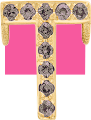 Yellow Gold, Brown Diamond Letter Bead