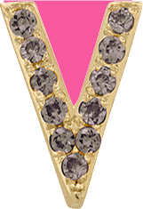 Yellow Gold, Brown Diamond Letter Bead