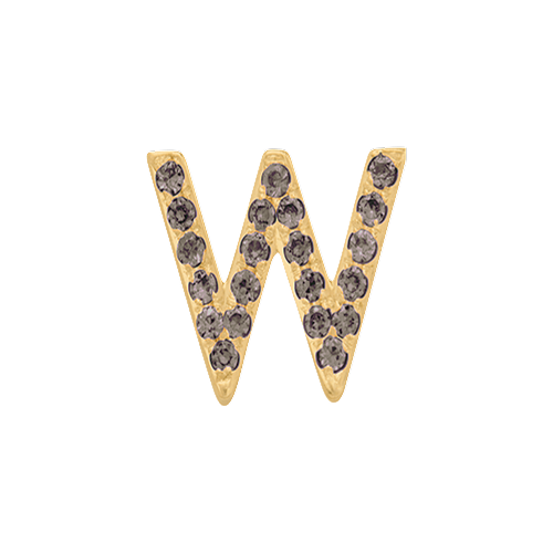 Brown Diamond + 14k Yellow Gold Letter Charm