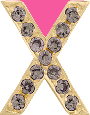 Yellow Gold, Brown Diamond Letter Bead