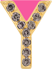 Yellow Gold, Brown Diamond Letter Bead