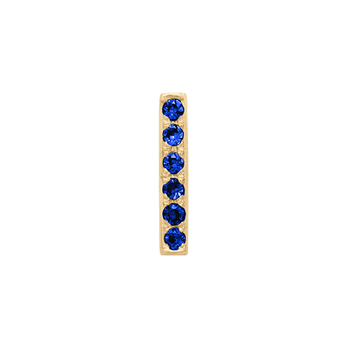 Blue Sapphire + 14k Yellow Gold Letter Charm