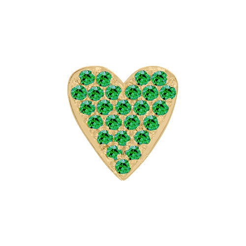 Green Garnet + 14k Yellow Gold Emoji Charm