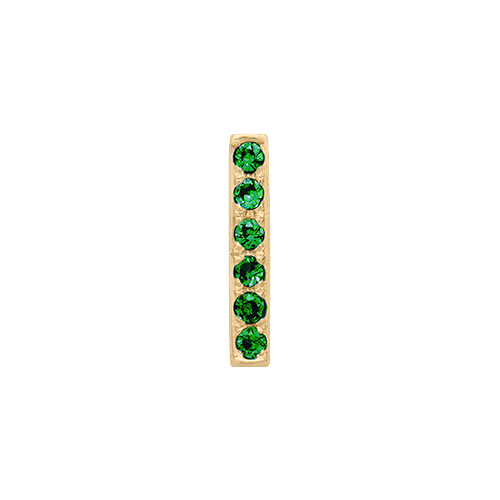 Green Garnet + 14k Yellow Gold Letter Charm