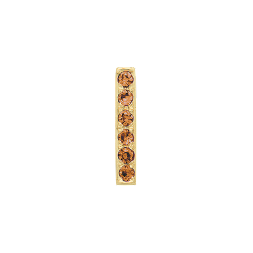 Orange Sapphire + 14k Yellow Gold Letter Charm