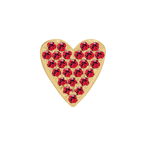 Ruby + 14k Yellow Gold Emoji Charm