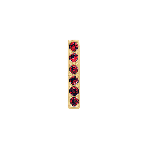 Ruby + 14k Yellow Gold Letter Charm