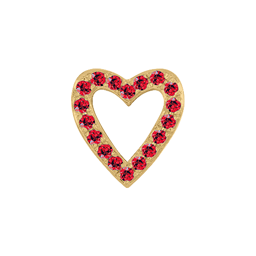 Ruby + 14k Yellow Gold Emoji Charm