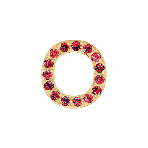 Ruby + 14k Yellow Gold Letter Charm