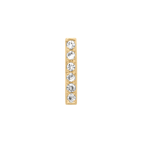 White Diamond + 14k Yellow Gold Letter Charm