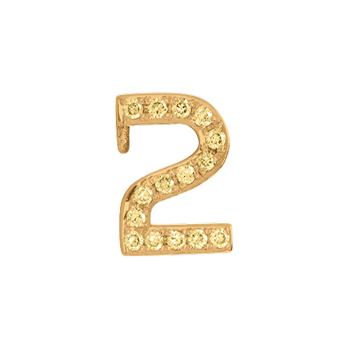 Yellow Sapphire + 14k Yellow Gold Number Charm