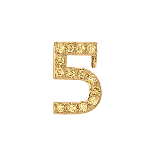 Yellow Sapphire + 14k Yellow Gold Number Charm