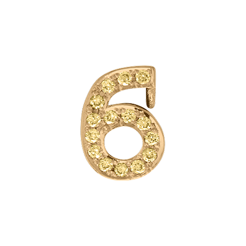 Yellow Sapphire + 14k Yellow Gold Number Charm