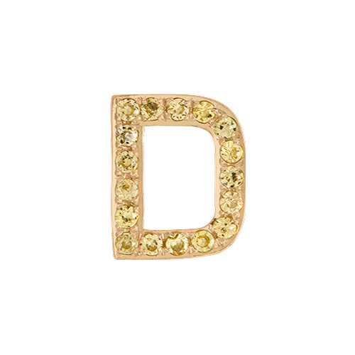 Yellow Sapphire + 14k Yellow Gold Letter Charm