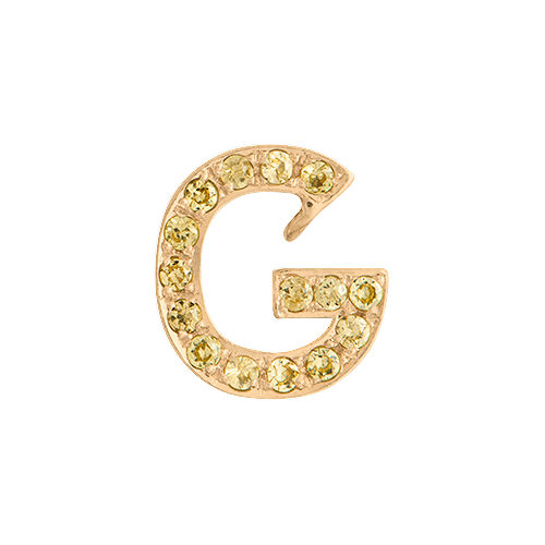 Yellow Sapphire + 14k Yellow Gold Letter Charm