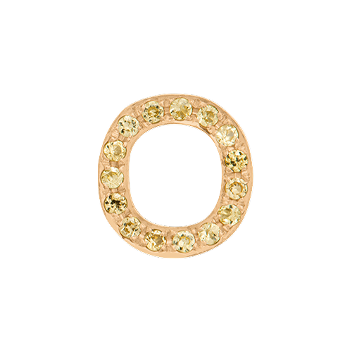 Yellow Sapphire + 14k Yellow Gold Letter Charm
