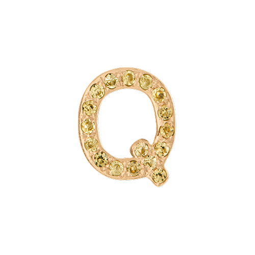 Yellow Sapphire + 14k Yellow Gold Letter Charm