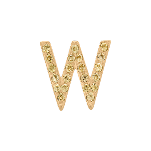 Yellow Sapphire + 14k Yellow Gold Letter Charm