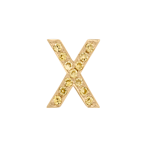 Yellow Sapphire + 14k Yellow Gold Letter Charm