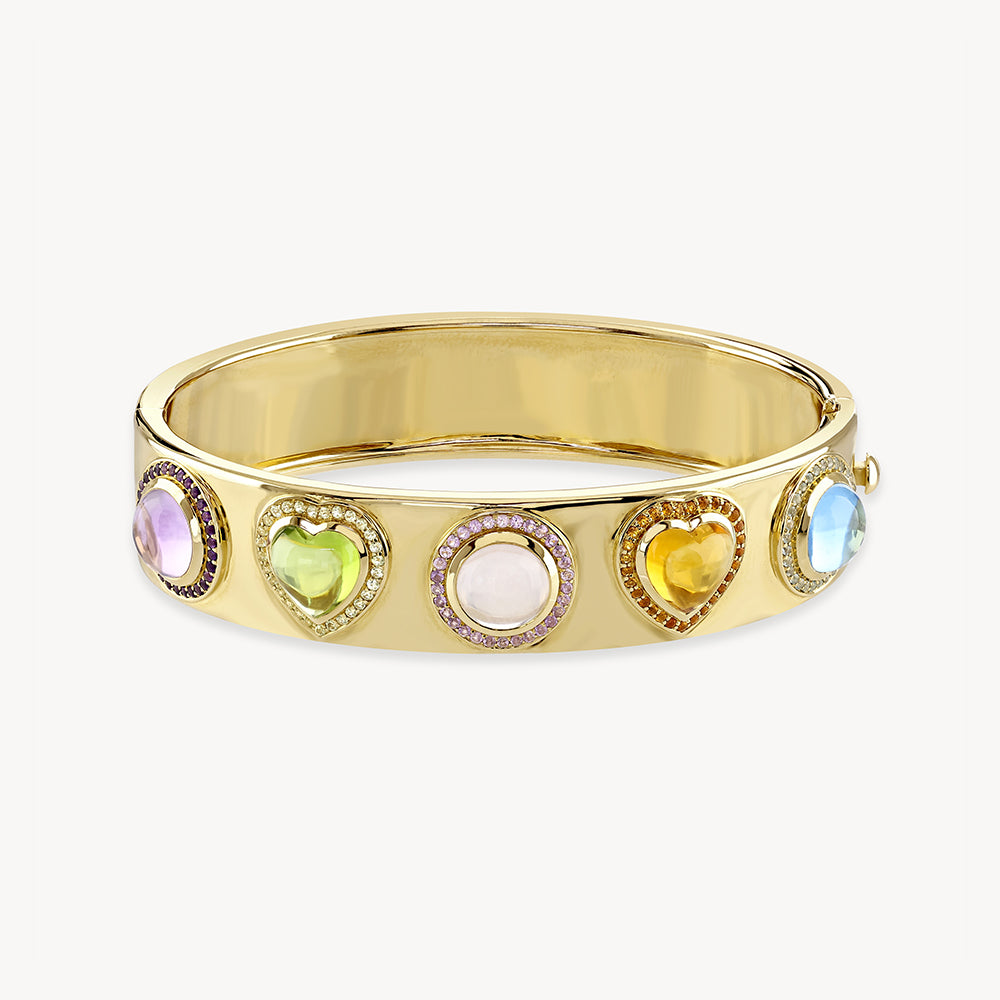 Bulbous-Stone Bangle Bracelet