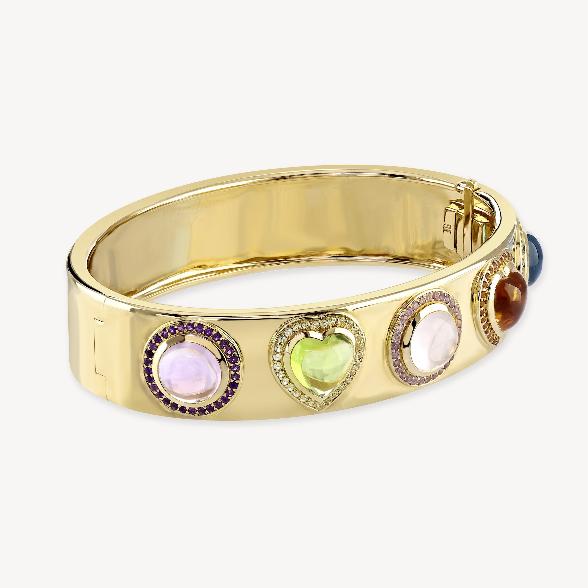 Bulbous-Stone Bangle Bracelet