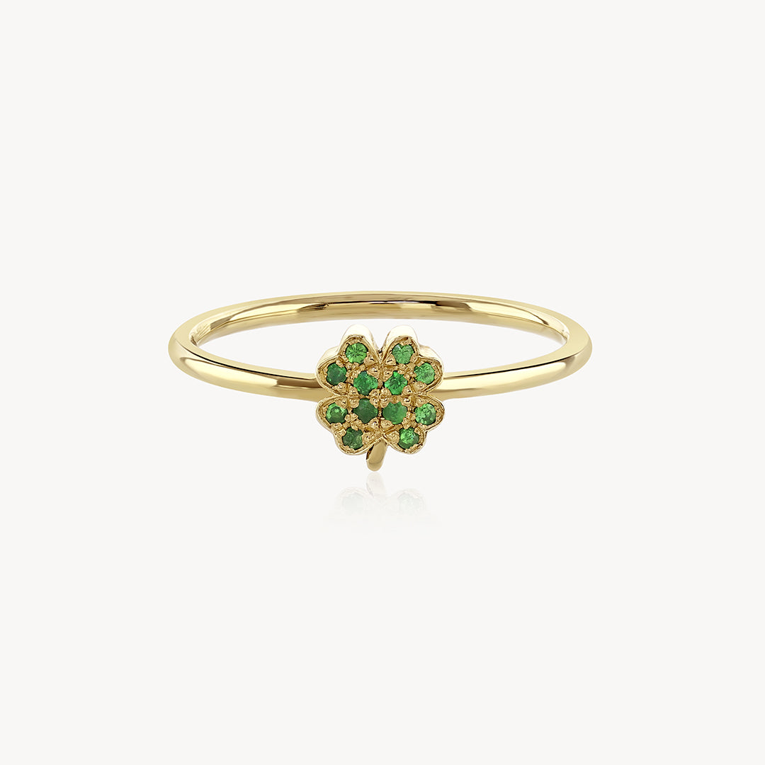 Tsavorite Mini Clover Ring