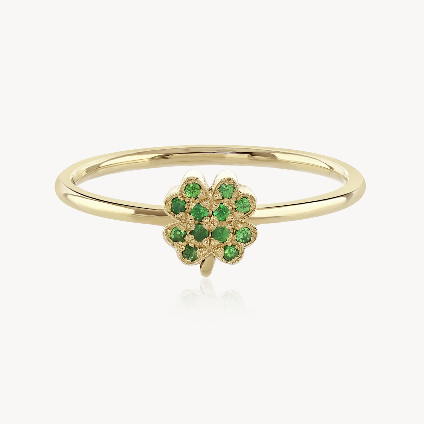 Tsavorite Mini Clover Ring