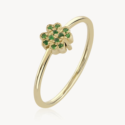 Tsavorite Mini Clover Ring