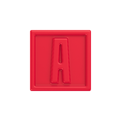 Letter A Resin Cube Charm