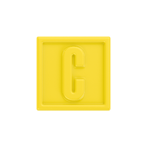 Letter C Resin Cube Charm