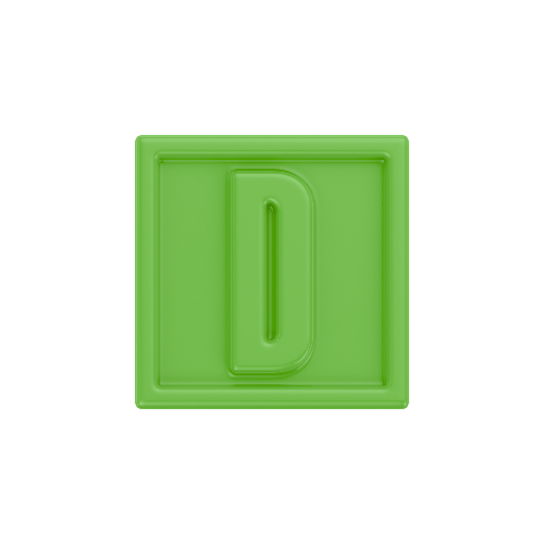 Letter D Resin Cube Charm