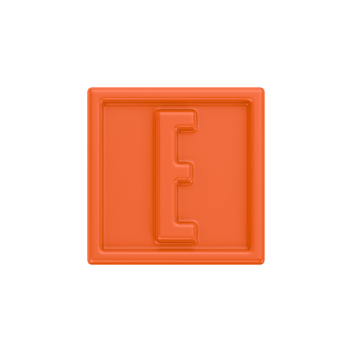 Letter E Resin Cube Charm