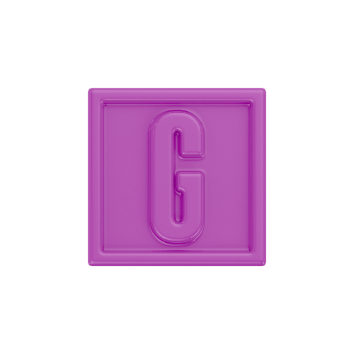 Letter G Resin Cube Charm