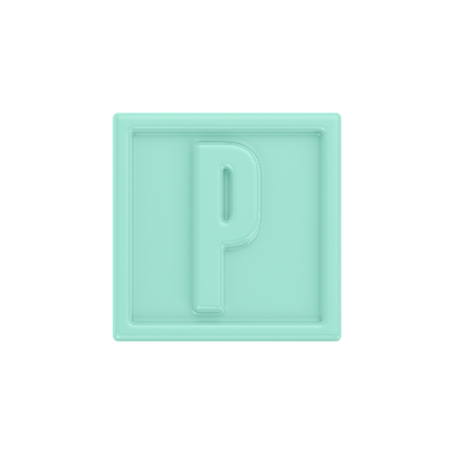 Letter P Resin Cube Charm