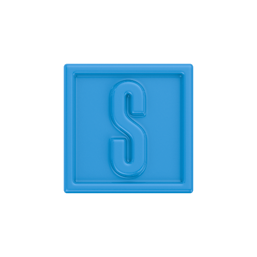 Letter S Resin Cube Charm