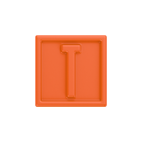 Letter T Resin Cube Charm