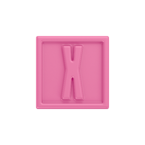 Letter X Resin Cube Charm