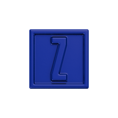 Letter Z Resin Cube Charm