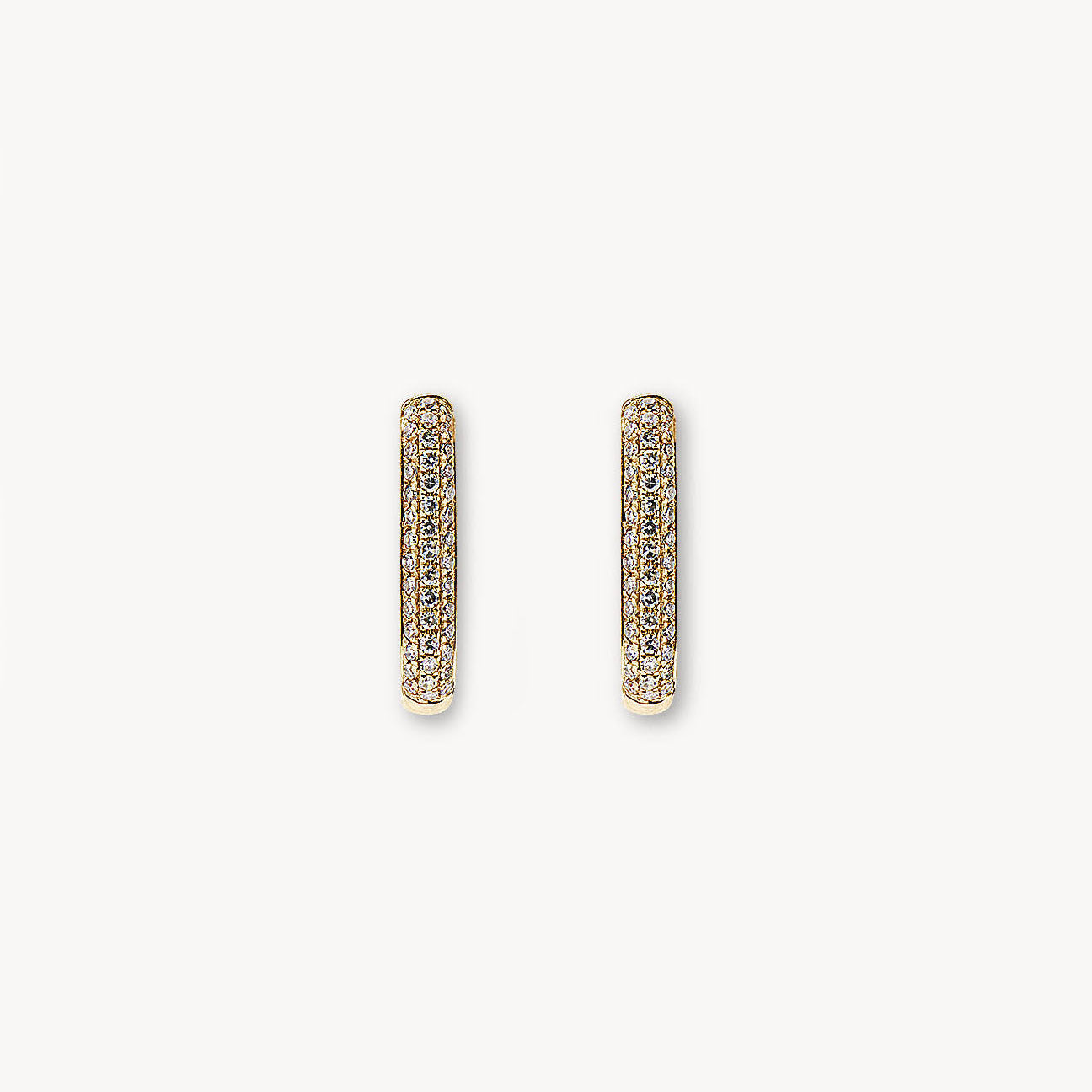 Diamond Oval Hoop Earrings