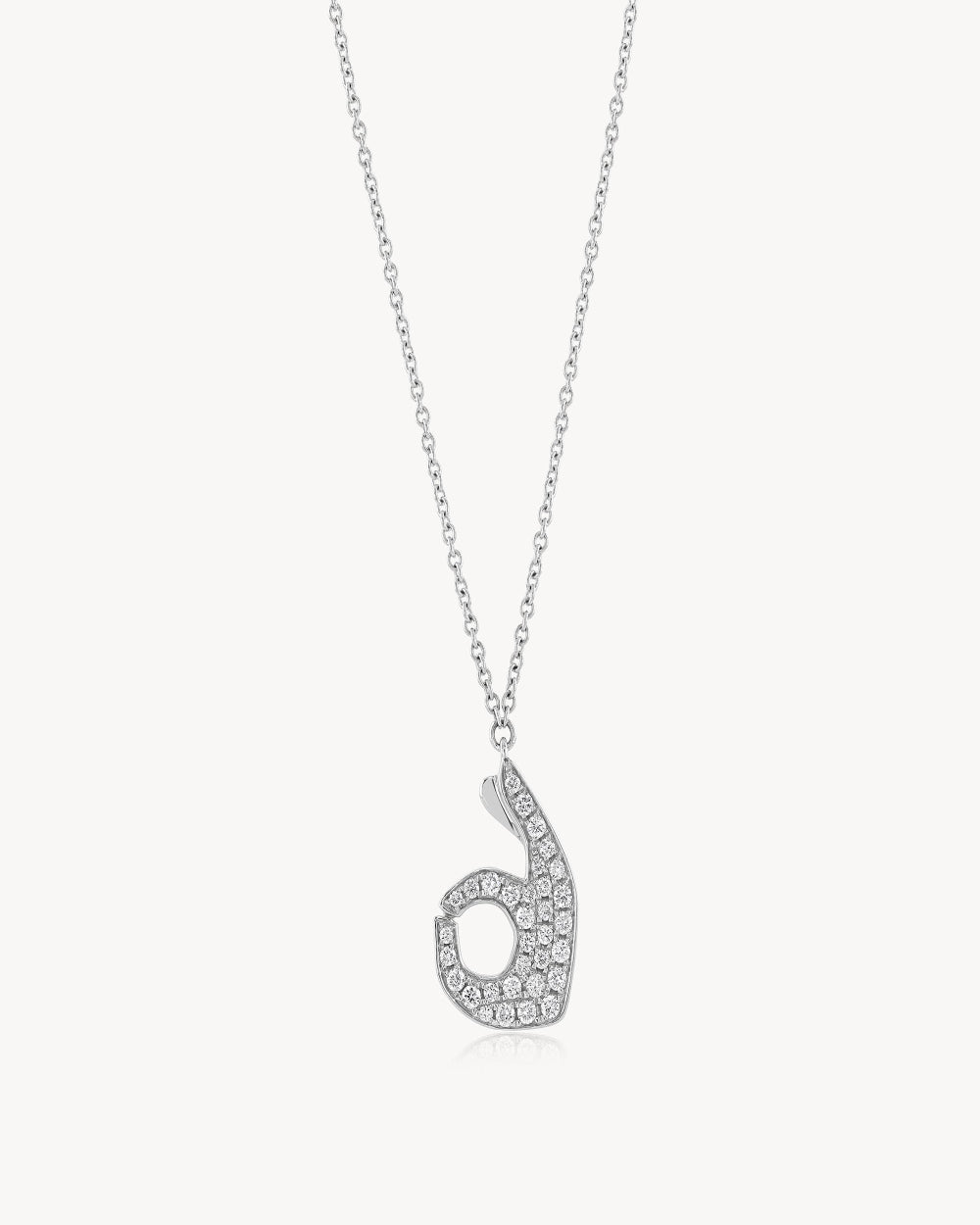 Diamond OK Sign Necklace