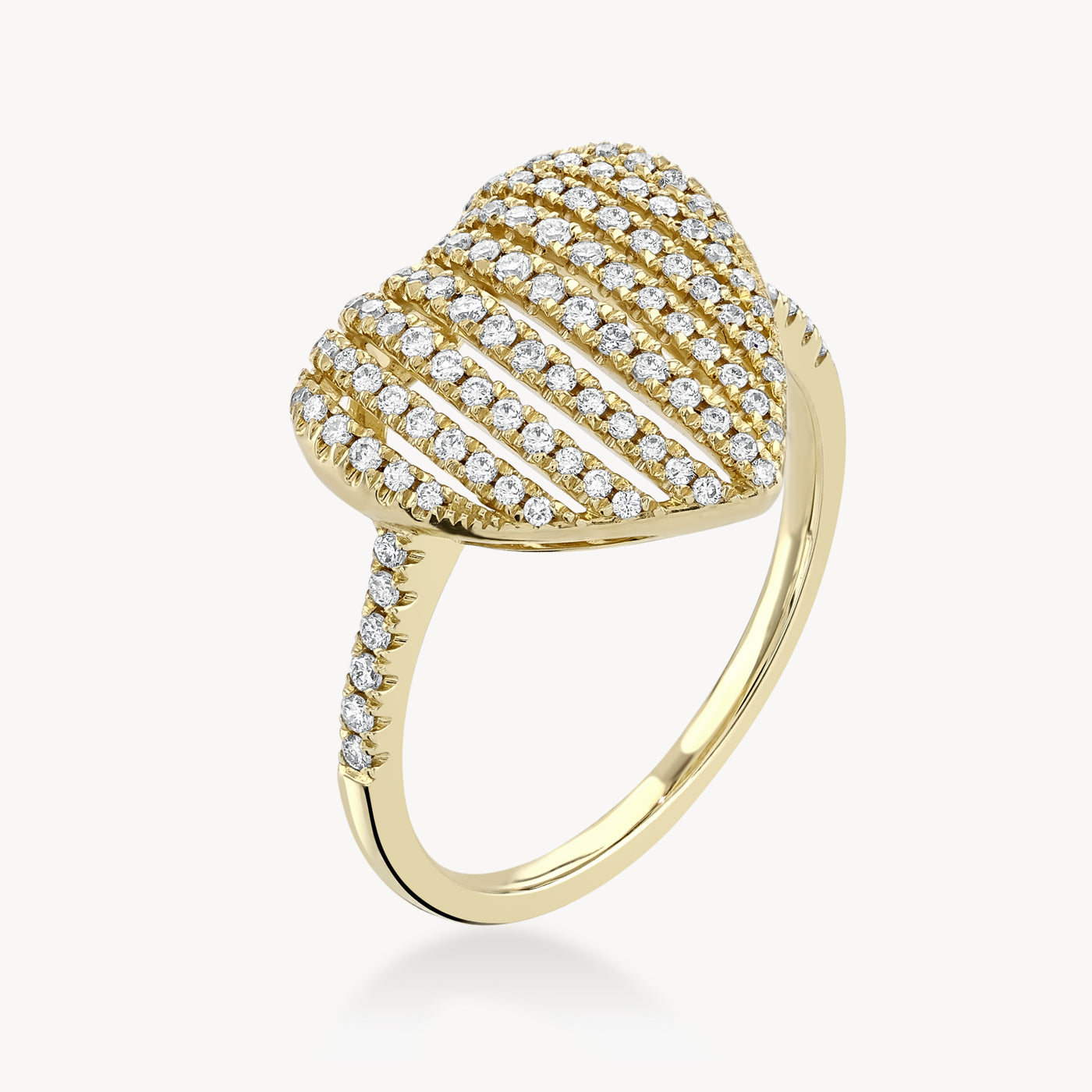 Diamond Heart Basket Ring