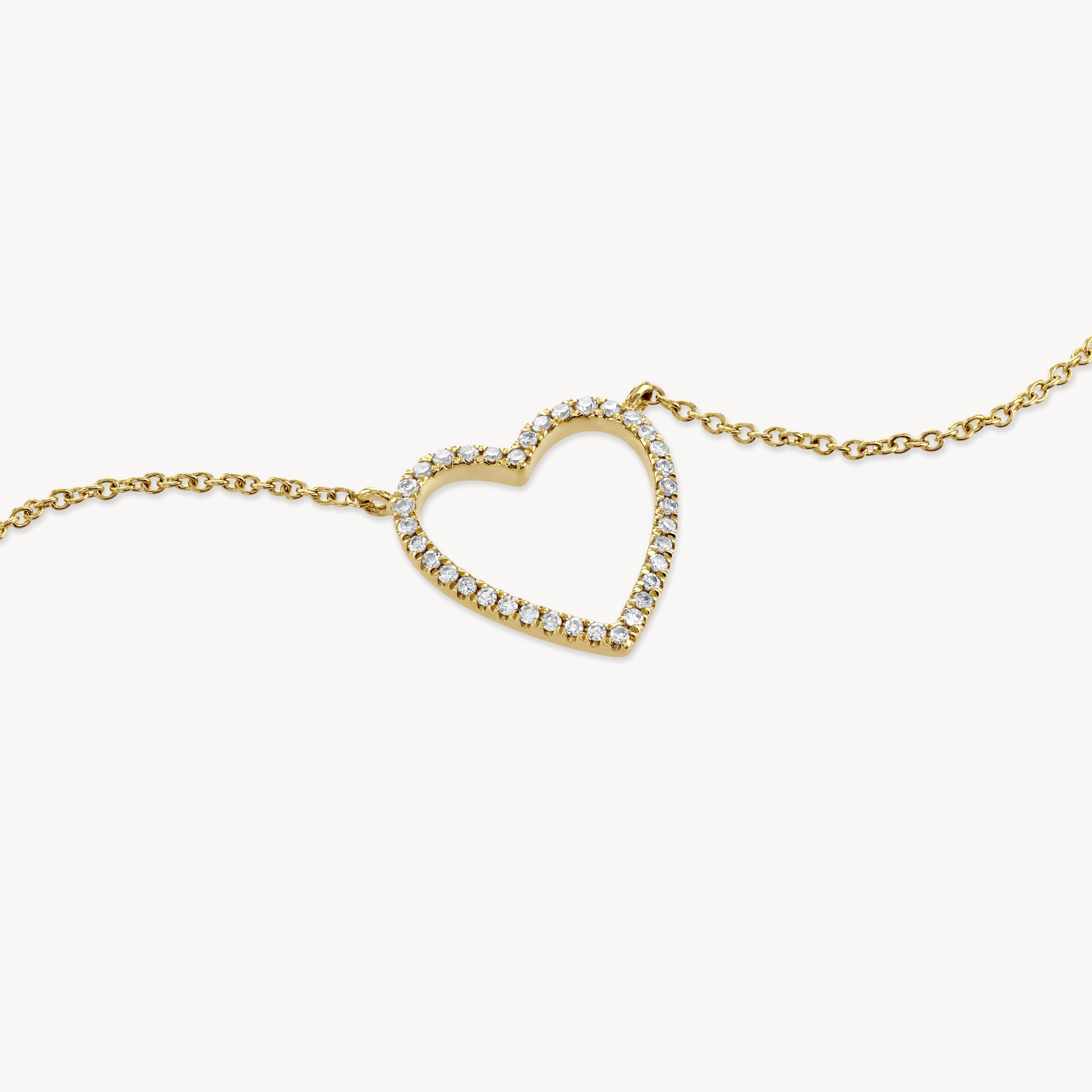 Diamond-Outline Heart Necklace